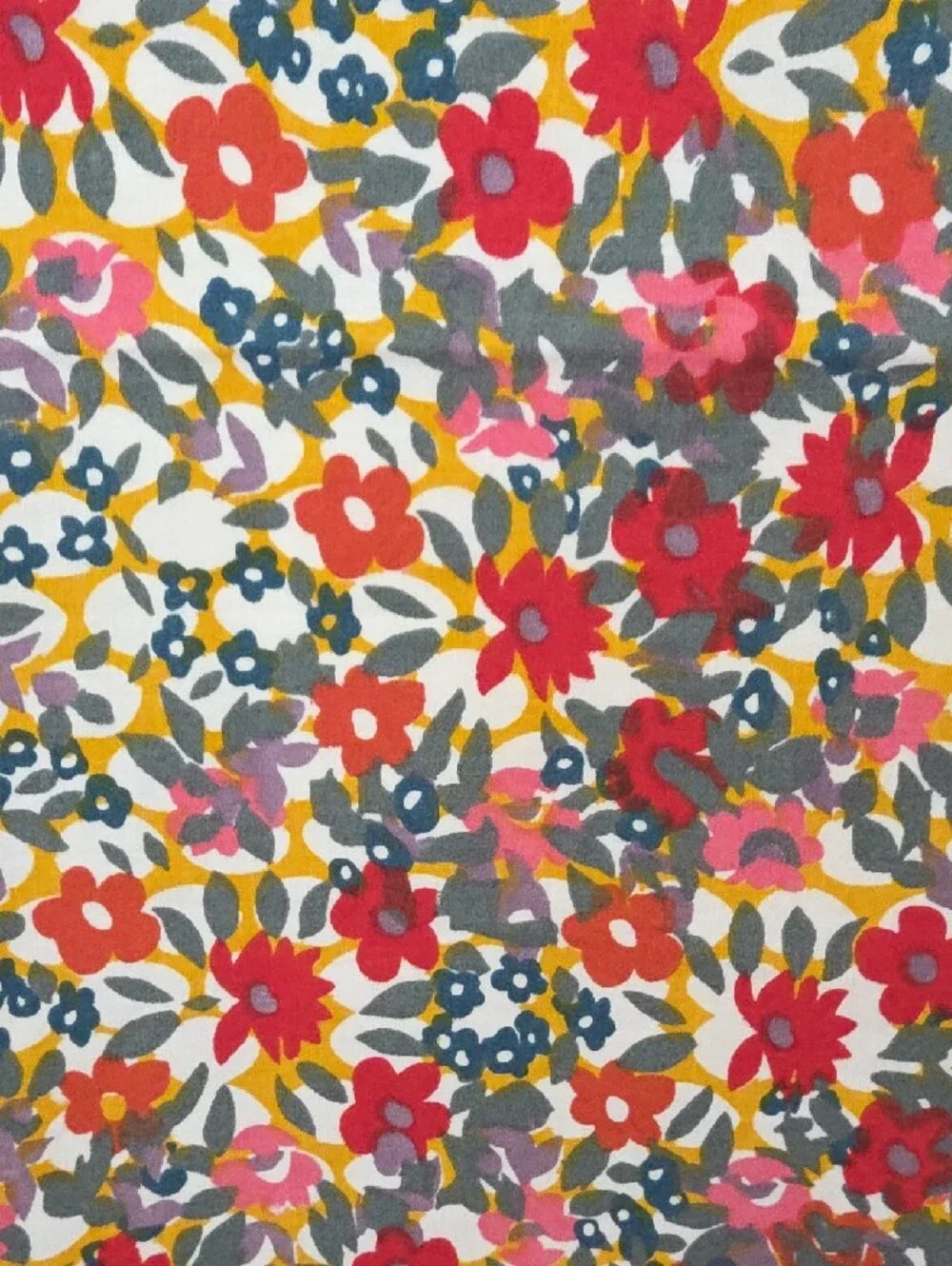 Crate&Barrel NWOT Lola Floral Red Yellow Teal Pink Cotton Napkins Set of 6